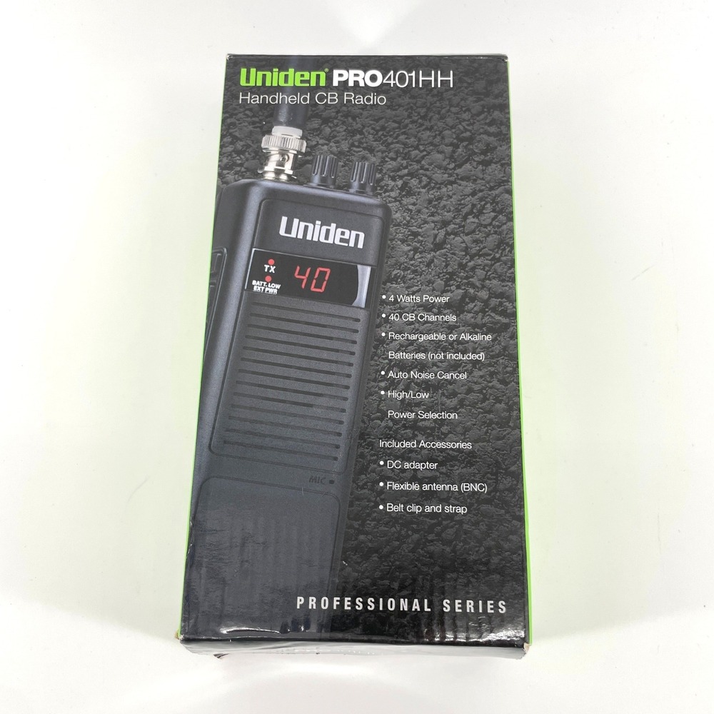 Uniden PRO401HH Handheld CB Radio 40 Channel Professional- Missing Charger